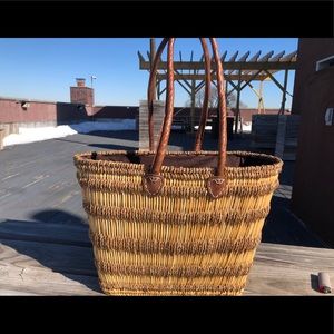 Lake Como Woven Bag, genuine leather straps